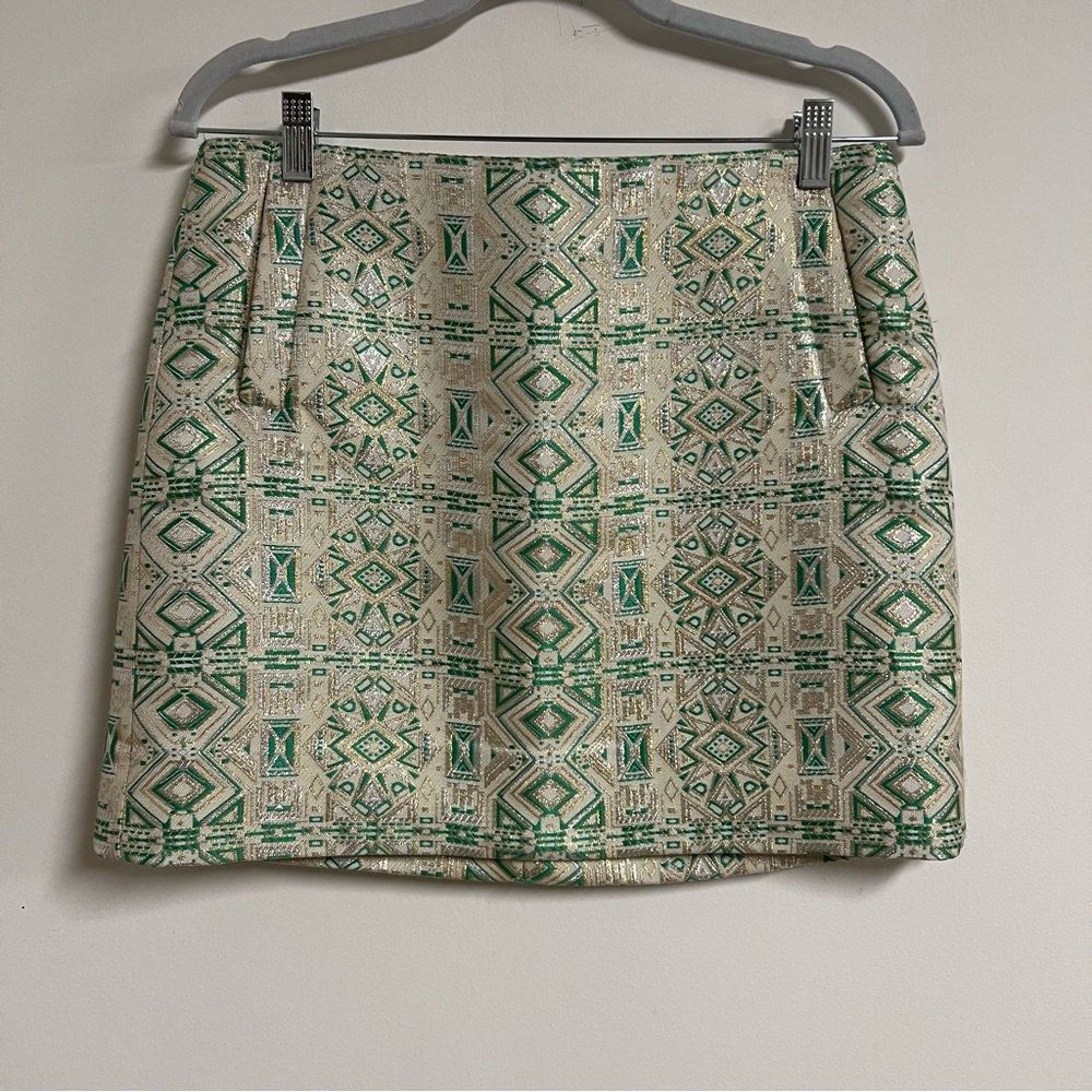J.Crew Metallic Jacquard Mini Skirt Size 6